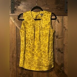 Ann Klein Gold Silk Top Sz 10